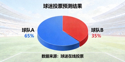 球迷投票预测结果饼图 - 显示双方支持率